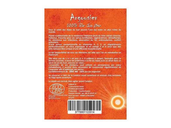 Jus d'argousier - DLUO 01/2019